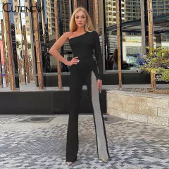 Macacão Beatriz, Macacão Sexy com fenda transparente na perna. - Clube das Coisas - Tudo para Você ficar mais Linda e Sexy