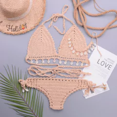 Conjunto de Biquíni Concha de Crochê com Corla, Biquíni sexy Cassya. - Clube das Coisas - Tudo para Você ficar mais Linda e Sexy
