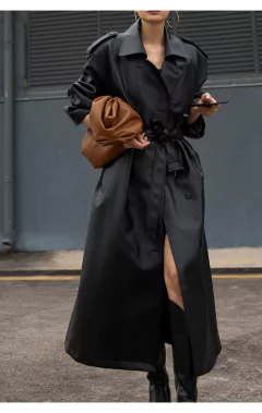 Sobretudo Extra Longo de Couro Tendência Milã. - comprar online