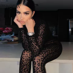 Macacões Sensuais Hilary com Estampa de Leopardo Transparente, Macacão sexy. - comprar online