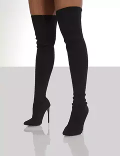 Bota de Tecido Feminina de inverno, Bota de tecido grosso elástico Anny. na internet