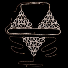 Imagem do Conjunto de Joias para o Corpo Sexy Coração com Cifrão em Strass Mellaine.