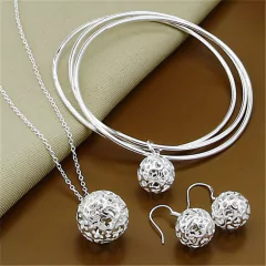 Conjunto de Colar e Pulseira de Prata 925 Rechel. - loja online