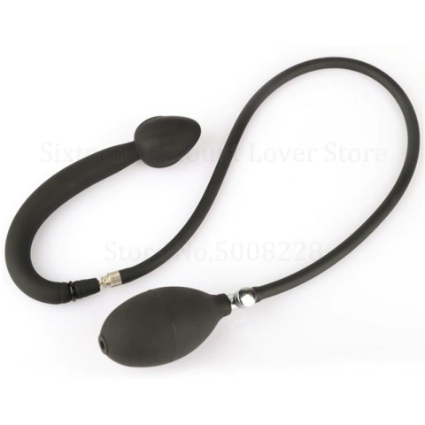 Plug Anal Buttplug Inflável, Plug Ana com Cauda Massageadora de Próstata.