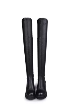 Bota Beverly sobre o joelho com zíper com salto alto. - loja online