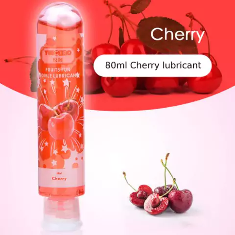 Lubrificante Sexual Comestível à Base de Água, 25ml/60ml/80ml, Pêssego/Cereja.