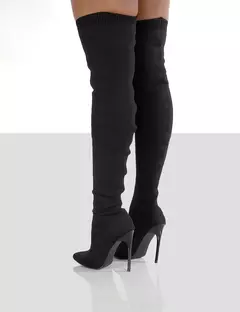 Bota de Tecido Feminina de inverno, Bota de tecido grosso elástico Anny. - Clube das Coisas - Tudo para Você ficar mais Linda e Sexy