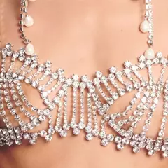Top Luxo Sabrina Satto todo em Strass, Top com strass sensual. - comprar online