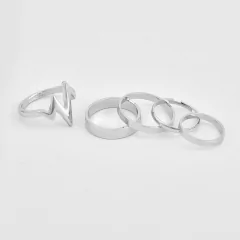 Imagem do Conjunto de Anéis Lisos Super Tendência, Kit de Anéis Blogueirinhas.