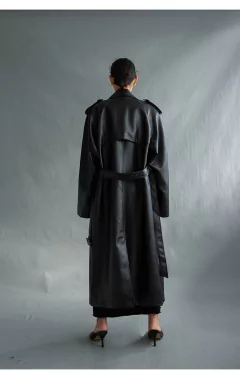 Sobretudo Extra Longo de Couro Tendência Milã. na internet