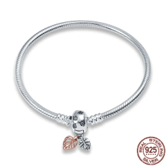 Pulseira Pandora de Prata Esterlina 925 com Fecho de Coração Stefany.