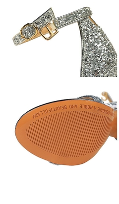 Sandália com lantejoulas brilhantes, Sandália Sexy Salto Alto Brilhante, sandália brilhante, sandálias e rasteirinhas. - comprar online