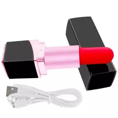 Mini Vibrador em Forma de Batom com 10 Velocidades, Vibrador Recarregável. na internet