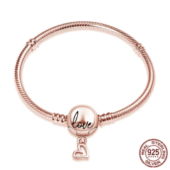 Pulseira Pandora de Prata Esterlina 925 com Fecho de Coração Stefany. na internet