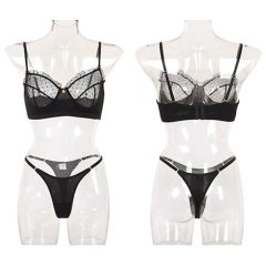 Conjunto de Lingerie Nathalia Plissado de Renda Transparente. na internet
