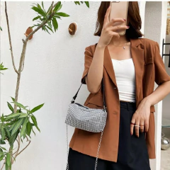 Bolsa Quadrada Brilhante, Bolsa Feminina de Ombro, Bolsa Pequena Estilo Strass. - loja online