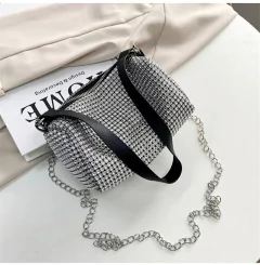 Bolsa Quadrada Brilhante, Bolsa Feminina de Ombro, Bolsa Pequena Estilo Strass. - comprar online