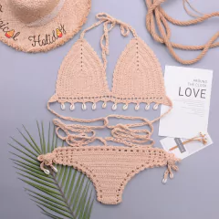Conjunto de Biquíni Concha de Crochê com Corla, Biquíni sexy Cassya. - Clube das Coisas - Tudo para Você ficar mais Linda e Sexy