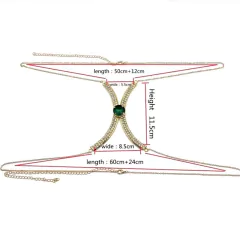 Colar de Corpo com Pedras Coloridas de Strass Body Chain Blogueira Luxo Sexy. - comprar online