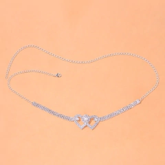 Corrente de Coxa com Coração Duplo Ajustável, Joia Sexy de Corpo Felicia. na internet