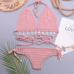 Conjunto de Biquíni Concha de Crochê com Corla, Biquíni sexy Cassya. na internet
