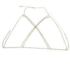 Corrente Mandy para Corpo Dupla com Strass, Jóias Sexy, Colar de Corpo Body Chain. - Clube das Coisas - Tudo para Você ficar mais Linda e Sexy