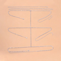 Corrente de Perna com Strass Ajustável, Joia Sexy de Corpo Sil. - Clube das Coisas - Tudo para Você ficar mais Linda e Sexy