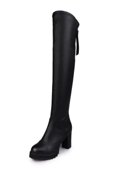 Bota Beverly sobre o joelho com zíper com salto alto. - Clube das Coisas - Tudo para Você ficar mais Linda e Sexy