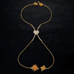 Corrente para corpo de Coração Jóias Sexy Colar Corpo Body Chain. - Clube das Coisas - Tudo para Você ficar mais Linda e Sexy