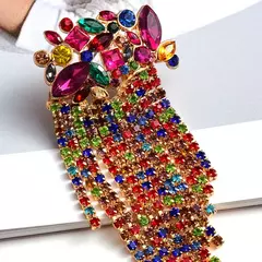 Brinco de Cascata de strass, Brinco Blogueira Estilo Jade Picon Angel. - Clube das Coisas - Tudo para Você ficar mais Linda e Sexy