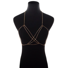 Corrente Mandy para Corpo Dupla com Strass, Jóias Sexy, Colar de Corpo Body Chain. - loja online