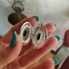 Colar Relicário Oval de Prata 925, Colar Haley de Colocar Foto. na internet