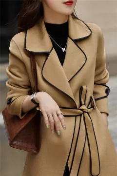 Casaco Luxo de Lã com Gola Dobrável Scarlett. - loja online