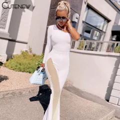 Macacão Beatriz, Macacão Sexy com fenda transparente na perna. - comprar online