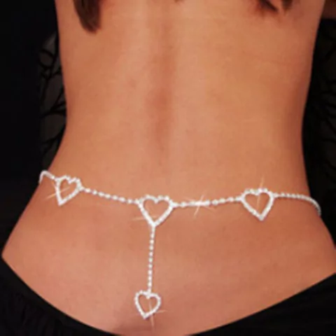 Corrente de Cintura Body Chain Sexy Delicado com Strass , Joia para o Corpo Gracy.