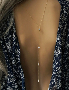 Colar Any para Decote Costas Nuas com Strass, Colar Body Chain para Costas. na internet