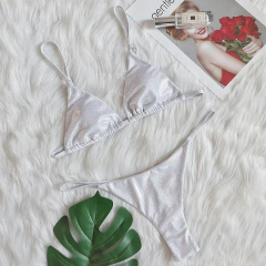 Biquíni Ágata Brilhante, Biquíni Fio Dental com Pedras Estilo Cristal.