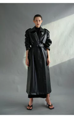 Imagem do Sobretudo Extra Longo de Couro Tendência Milã.