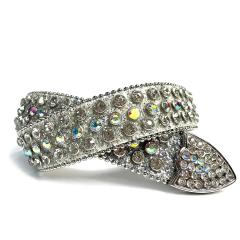 Cinto de Couro Luxo com Strass, Cinto de Strass com Couro de Alta Qualidade, Cinto de Couro com Strass Cravejados - loja online