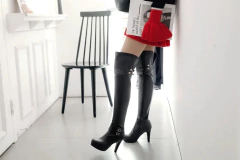 Bota de Couro Acima dos Joelhos Natasha. - loja online