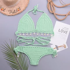 Imagem do Conjunto de Biquíni Concha de Crochê com Corla, Biquíni sexy Cassya.