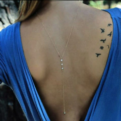 Colar Ivy para Decote Costas Nuas com Strass, Colar Body Chain para Costas. na internet