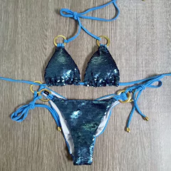 Biquíni Lady Sexy com Lantejoulas e Anéis Circulares. - comprar online
