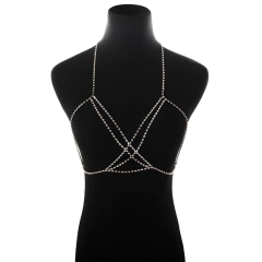 Corrente Mandy para Corpo Dupla com Strass, Jóias Sexy, Colar de Corpo Body Chain. - Clube das Coisas - Tudo para Você ficar mais Linda e Sexy