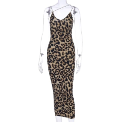 Vestido Midi Longo Sexy com Estampa de Leopardo e Cobra, Vestido Elegante. - Clube das Coisas - Tudo para Você ficar mais Linda e Sexy