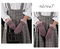 Luva feminina de camurça Ava. - loja online