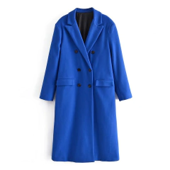Sobretudo Chic Mega Longo Azul, Casaco Longo Feminino Elegante Lindsay. - Clube das Coisas - Tudo para Você ficar mais Linda e Sexy