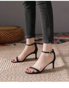 Sandália de dedo com Fivela de salto elegante Emily na internet