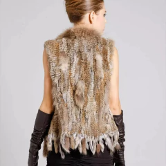 Colete Cardigã de Pele de Coelho Quente Super em Alta Caren. - comprar online