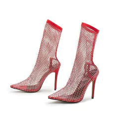 Bota Sexy de Malha com Strass Liz.